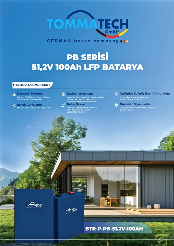 TommaTech 51.2V 100Ah LiFePO4 LFP Lityum Batarya - Görsel 4