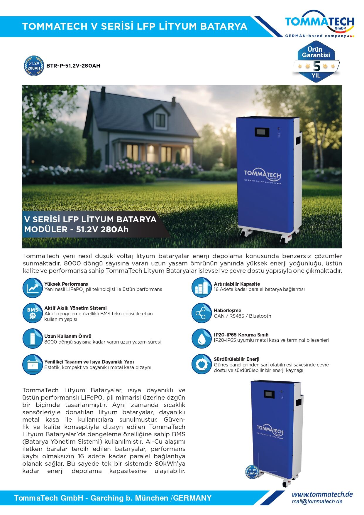 Tommatech 51.2V 280 Ah LFP Lityum Batarya - Görsel 3
