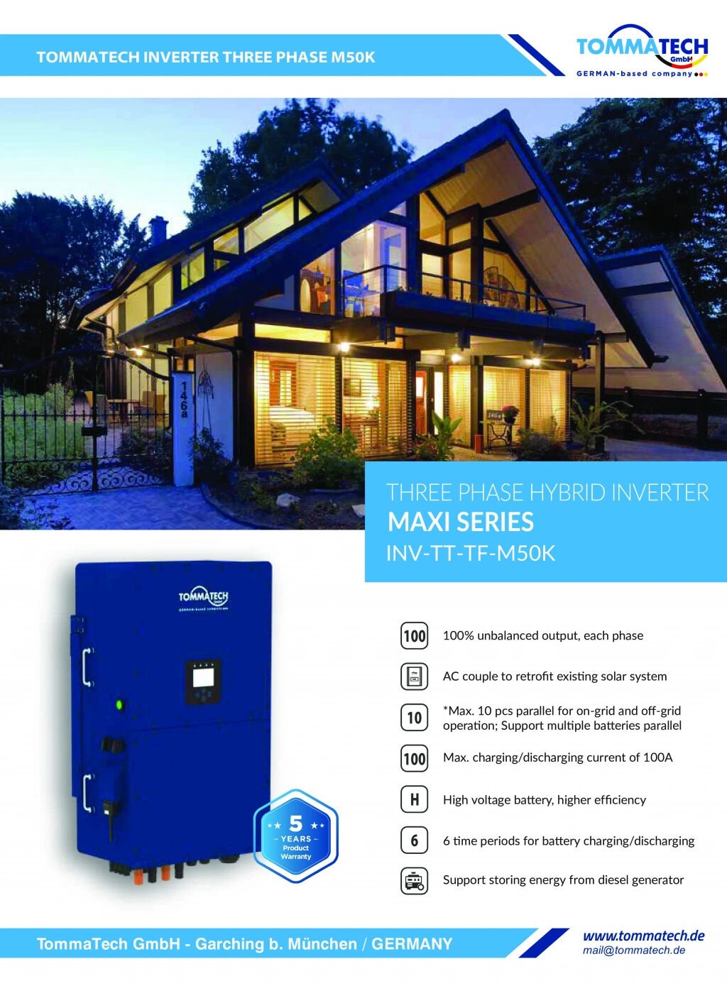 TommaTech Trio Hybrid M 50KW HV Maxi Trifaze On Grid İnverter - Görsel 3